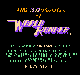 3-D WorldRunner (USA) - Title Screen