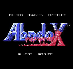 Abadox - The Deadly Inner War (USA) - Title Screen