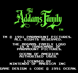 Addams Family, The (USA) - Title Screen