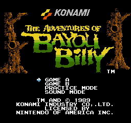 Adventures of Bayou Billy, The (USA) - Title Screen
