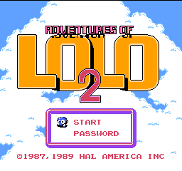 Adventures of Lolo 2 (USA) - Title Screen