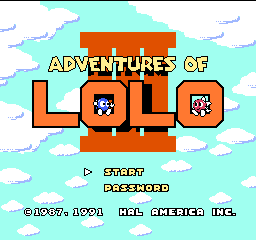 Adventures of Lolo 3 (USA) - Title Screen