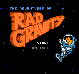 Adventures of Rad Gravity, The (USA) - Title Screen