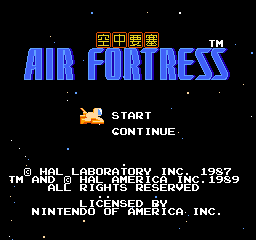 Air Fortress (USA) - Title Screen