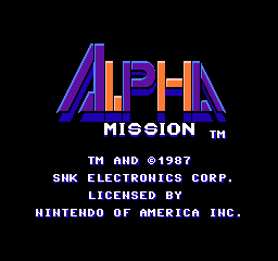 Alpha Mission (USA) - Title Screen