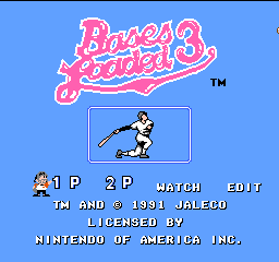 Bases Loaded 3 (USA) - Title Screen