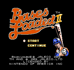Bases Loaded II - Second Season (USA) - Title Screen