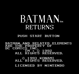 Batman Returns (USA) - Title Screen