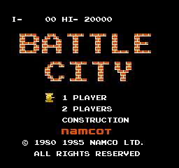 BattleCity (World) (Namcot Collection, Namco Museum Archives Vol 2) - Title Screen