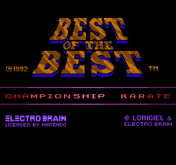 Best of the Best - Championship Karate (USA) - Title Screen