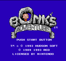 Bonk's Adventure (USA) - Title Screen