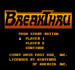 BreakThru (USA) - Title Screen