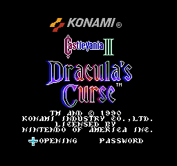 Castlevania III - Dracula's Curse (World) (Castlevania Anniversary Collection) - Title Screen