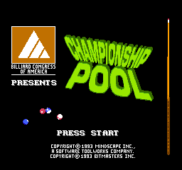 Championship Pool (USA) - Title Screen