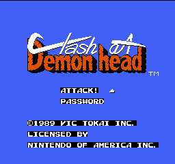 Clash at Demonhead (USA) - Title Screen