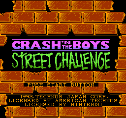 Crash 'n' the Boys - Street Challenge (USA) - Title Screen