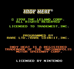 Danny Sullivan's Indy Heat (USA) - Title Screen