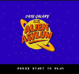 Dash Galaxy in the Alien Asylum (USA) - Title Screen