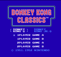 Donkey Kong Classics (USA, Europe) - Title Screen