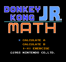 Donkey Kong Jr. Math (USA, Europe) - Title Screen