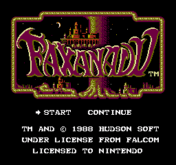 Faxanadu (USA) (Rev 1) - Title Screen