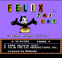 Felix the Cat (USA) (Hudson) - Title Screen