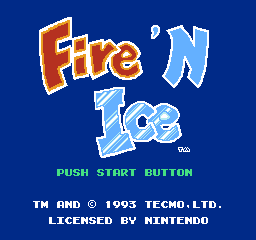 Fire 'n Ice (USA) - Title Screen