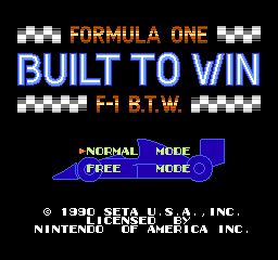 Formula One - Built to Win (USA) - Title Screen