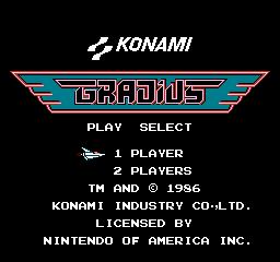 Gradius (USA) - Title Screen