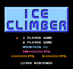 Ice Climber (USA, Europe, Asia) (En) - Title Screen