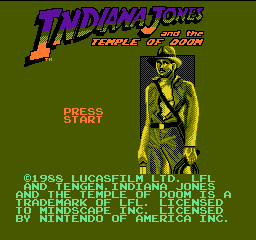 Indiana Jones and the Temple of Doom (USA) (Rev 1) - Title Screen
