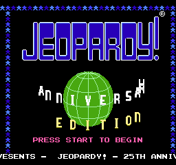 Jeopardy! 25th Anniversary Edition (USA) - Title Screen