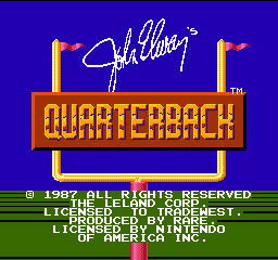 John Elway's Quarterback (USA) - Title Screen