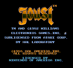 Joust (USA) - Title Screen