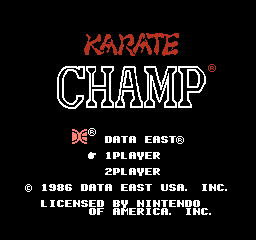 Karate Champ (World) (Evercade) - Title Screen