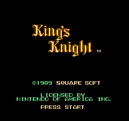 King's Knight (USA) - Title Screen