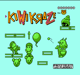 Kiwi Kraze - A Bird-Brained Adventure! (USA) - Title Screen