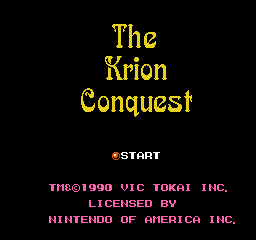 Krion Conquest, The (USA) - Title Screen