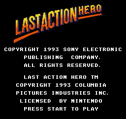 Last Action Hero (USA) - Title Screen
