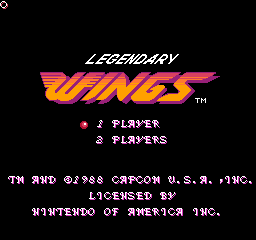 Legendary Wings (USA) - Title Screen