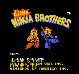 Little Ninja Brothers (USA) - Title Screen
