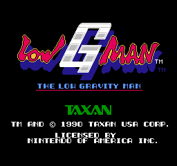 Low G Man - The Low Gravity Man (USA) - Title Screen