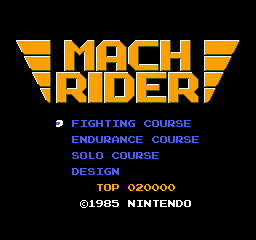 Mach Rider (Japan, USA) (En) (Rev 1) - Title Screen
