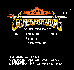 Magic of Scheherazade, The (USA) - Title Screen