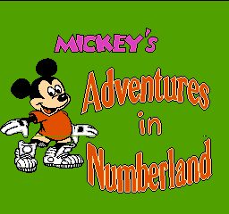 Mickey's Adventure in Numberland (USA) - Title Screen