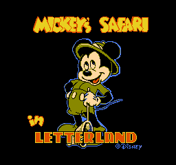 Mickey's Safari in Letterland (USA) - Title Screen