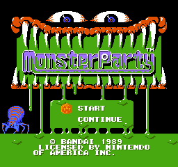 Monster Party (USA) - Title Screen