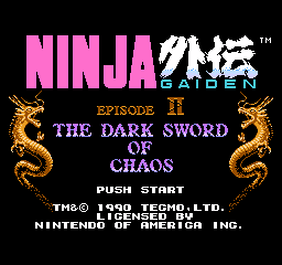 Ninja Gaiden II - The Dark Sword of Chaos (USA) - Title Screen