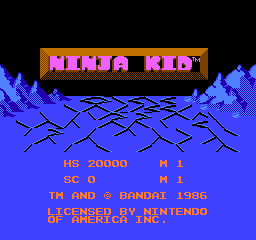 Ninja Kid (USA) - Title Screen