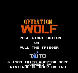 Operation Wolf (USA) - Title Screen